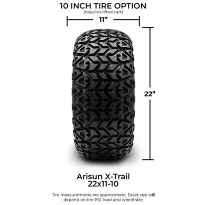 Arisun X-Trail Series All Terrain Golf Cart Tire - 22x11-10 (6-Ply)