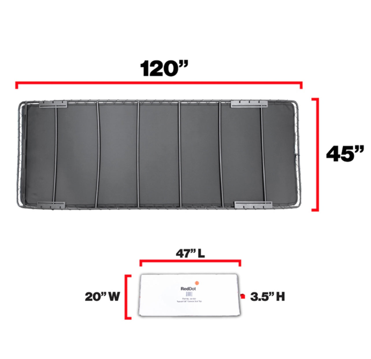 120” RedDot Topsail Bimini Style Sun Top