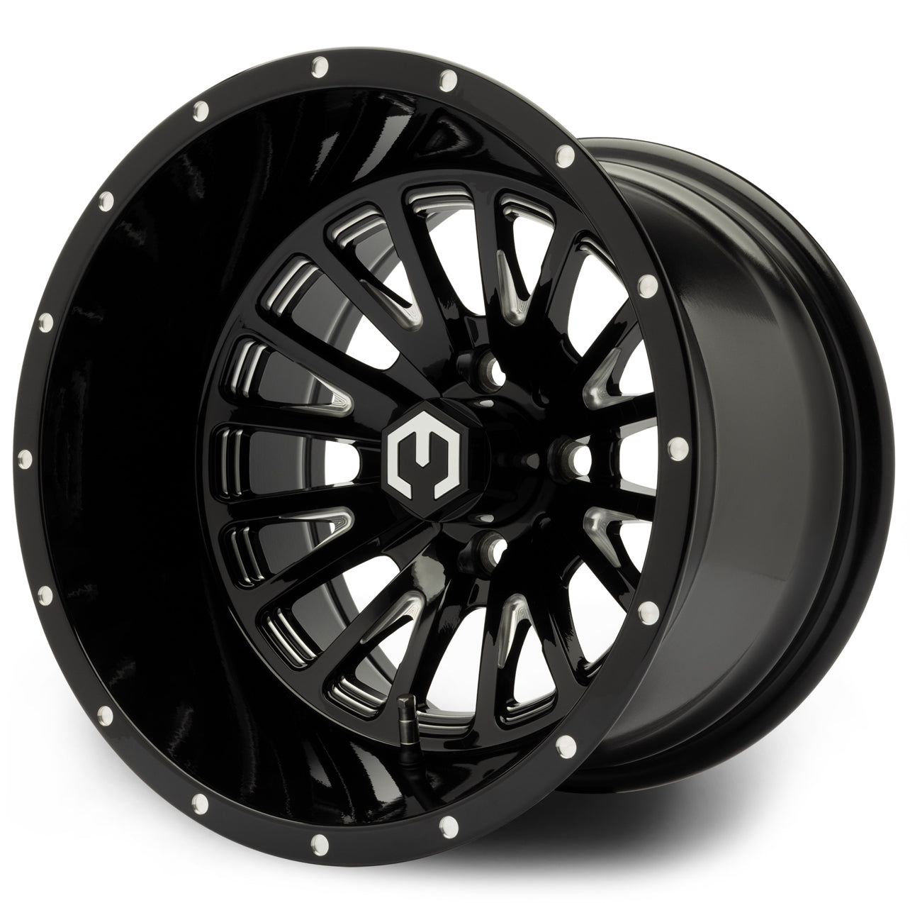 MODZ® Assassin Glossy Black 14" Golf Cart Wheel