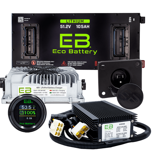 ECO BATTERY 51V 105AH LITHIUM BUNDLE KIT WITH CHARGER & 12V CONVERTER